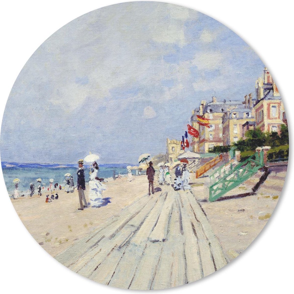 Muismat rond 30x30 cm - Mousepad De promenade van Trouville - Claude Monet - Ronde muismatten