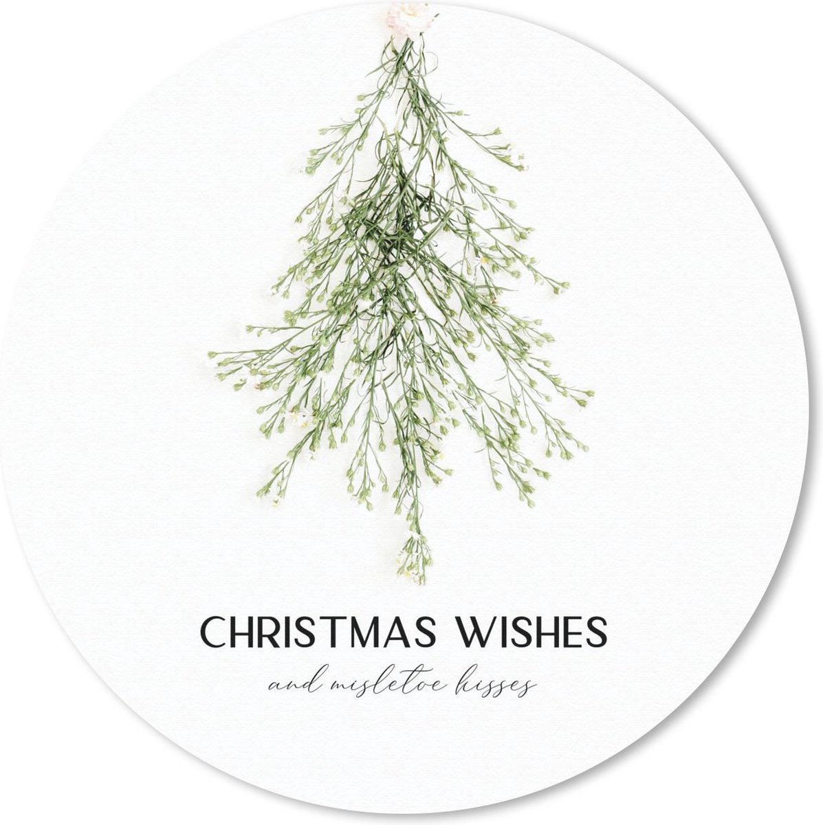 Muismat rond 20x20 cm - Mousepad Winter - Boom - Mistletoe - Ronde muismatten - Kerst - Cadeau - Kerstcadeau voor mannen en voor vrouwen