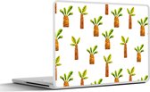 Laptop sticker - 10.1 inch - Palmbomen - Jungle - Wit - 25x18cm - Laptopstickers - Laptop skin - Cover
