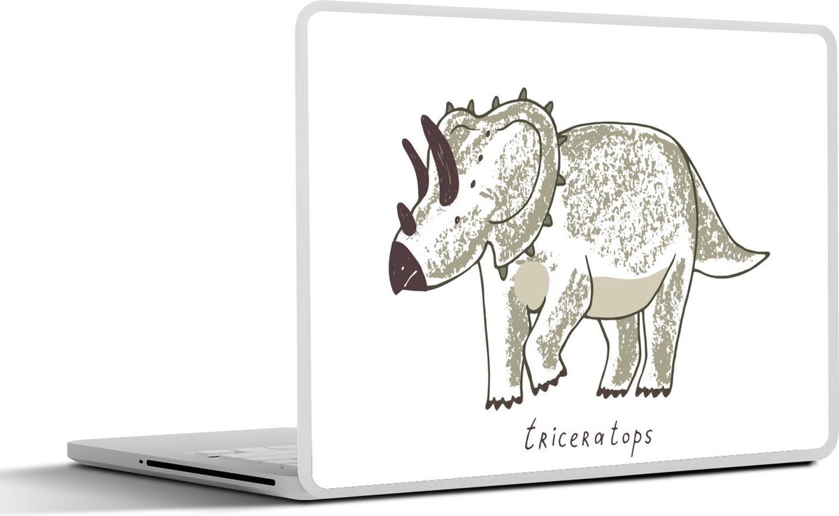 Laptop sticker - 17.3 inch - Kinderkamer - Triceratops - Dinosaurus - Jongens - Meiden - Kids - 40x30cm - Laptopstickers - Laptop skin - Cover