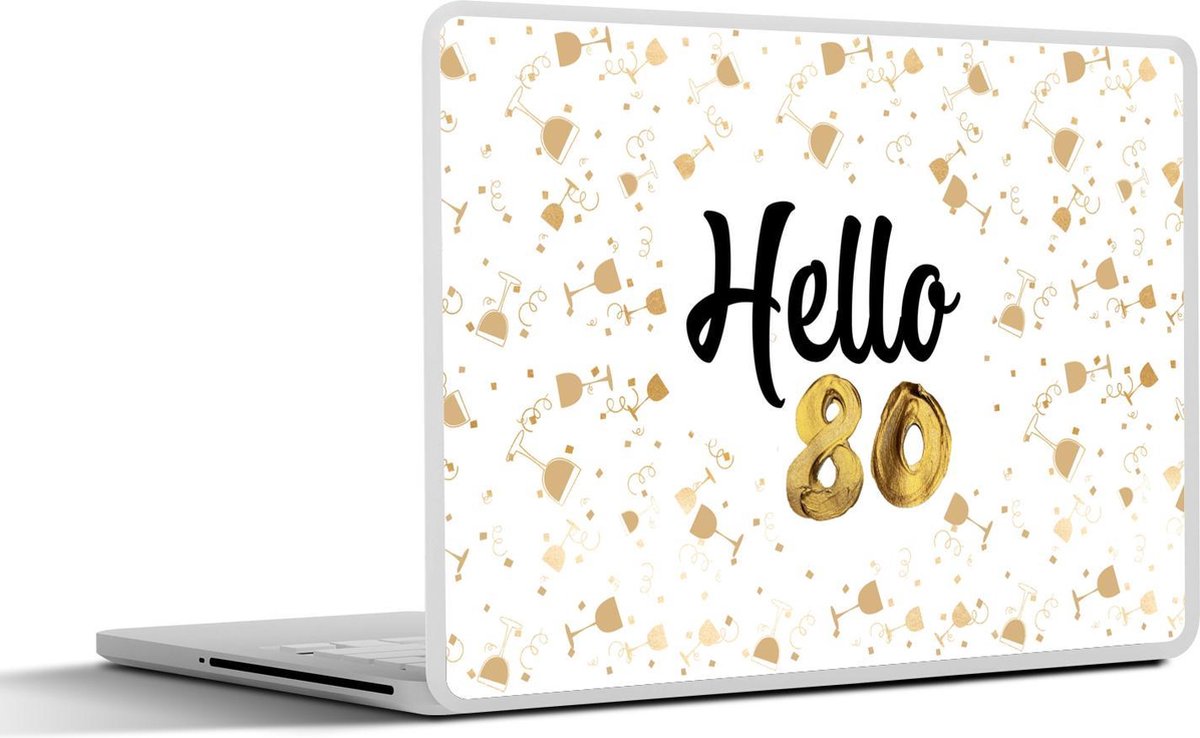 Laptop sticker - 11.6 inch - Feest - 80 Jaar - Versiering - 30x21cm - Laptopstickers - Laptop skin - Cover