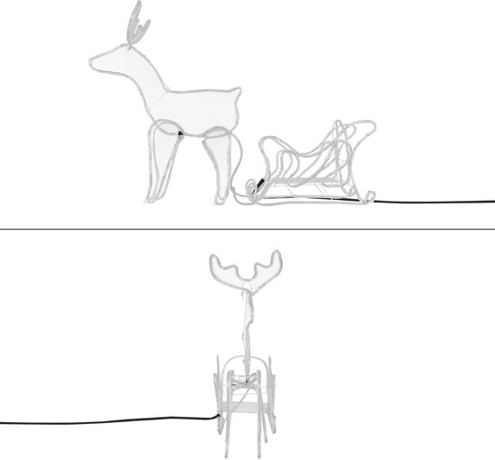 Nampook de Éclairage de Noël Nampook - 60 x 28 x 77 cm - traîneau de rennes