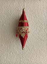 Kerstbal rood /goud