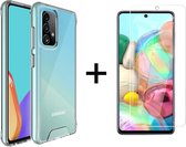 Samsung A32 4G Hoesje - Samsung Galaxy A32 4G hoesje Hardcase siliconen case transparant hoesjes back cover hoes Extra Stevig - 1x Samsung A32 4G Screenprotector