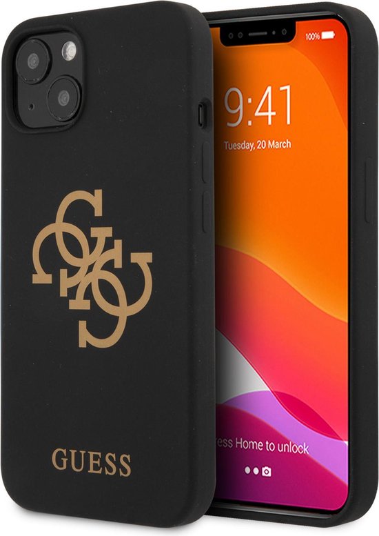 Guess Telefoonhoesje voor Apple iPhone 13 Mini - Kleur: Zwart - Back Cover - Beschermend Silicone Materiaal