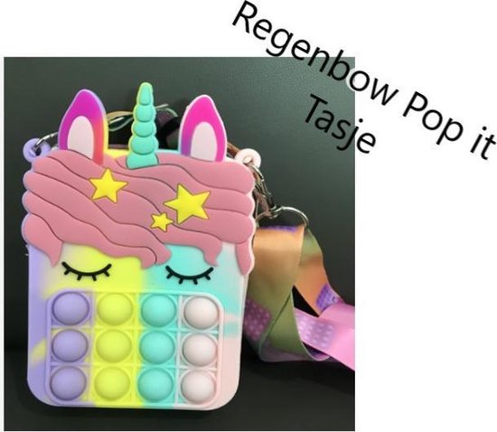 Pop it tas - fidget toys - unicorn tas - regenboog pop its - Merkloos