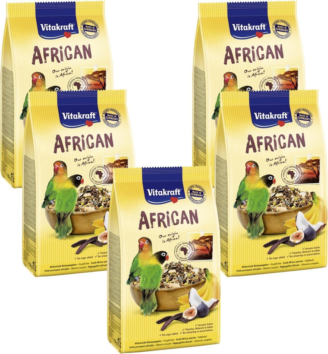 Vitakraft African Agapornidenvoer - Vogelvoer - 5 x 750 g