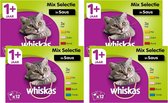 Whiskas multipack pouch adult mix selectie vlees / vis in saus (4X12X100 GR)