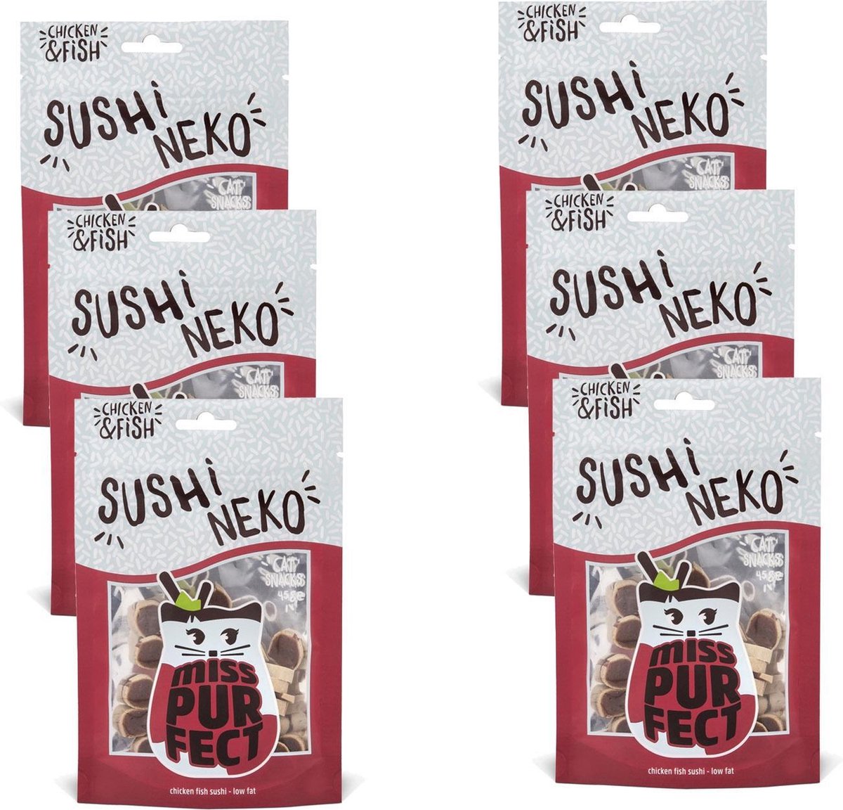 Miss Purfect Sushi Neko - Kattensnack - 6 x 45 g