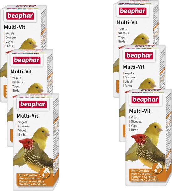 Beaphar Multi-Vitamine Vogels - Vogelapotheek - 6 x 20 ml