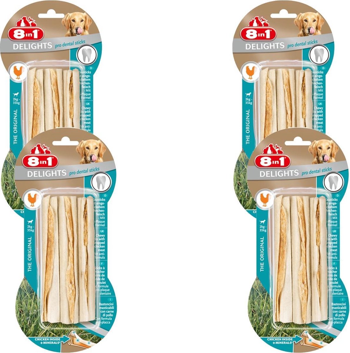 8in1 Delights Pro Dental Sticks - Hondensnacks - 4 x Kip 3x25 g 3 stuks