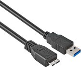 Allteq USB 3.0 A Male naar USB 3.0 Micro Male computerkabel - 50 cm - Zwart