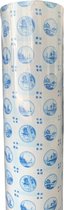 Cadeaupapier Oud Hollands Blauw- Breedte 70 cm - 100m lang