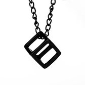 kubus ketting | cube | stainless steel | unisex | ketting met bedel | zwart