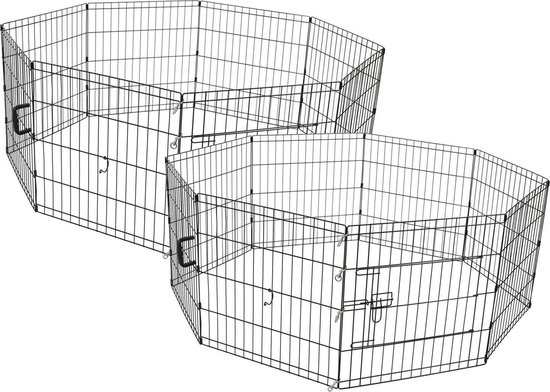 Adori Puppy Ren Zwart - Hondenbench - 2 x 61x61 cm