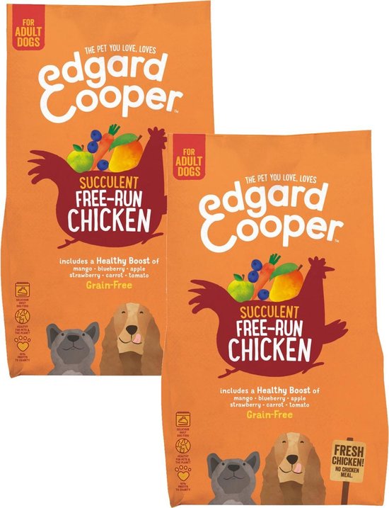Edgard & Cooper Free-Run Chicken Adult Kip&Mango&Bessen - Hondenvoer - 2 x 2.5 kg