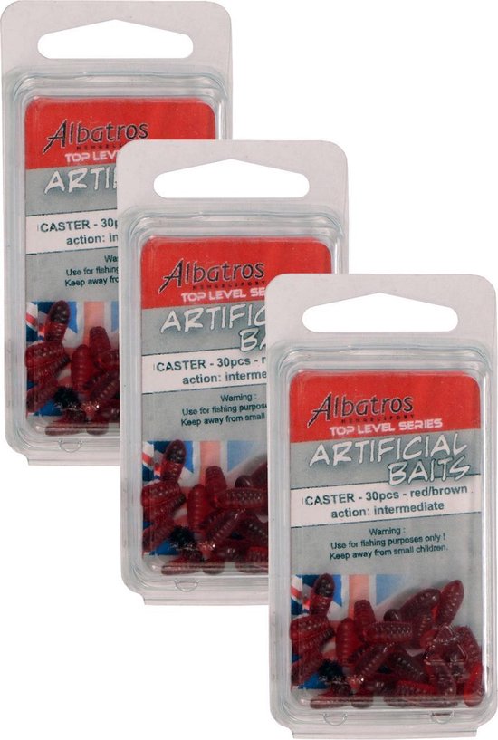 Foto: Albatros top level artificial caster baits 3 x bruin 30 stuks