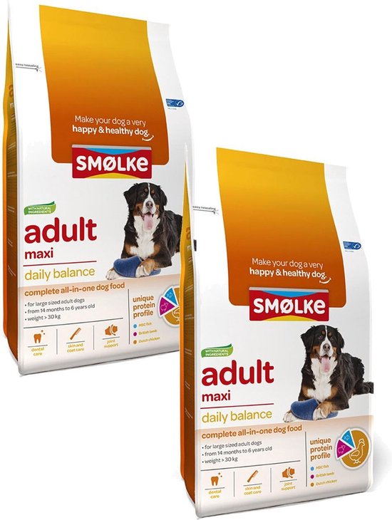 2x12 kg Smolke adult maxi brokken hondenvoer | bol.com