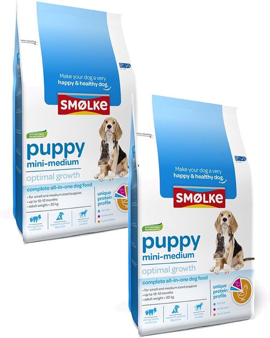 Smolke Puppy Mini-Medium - Hondenvoer - 2 x 3 kg | bol.com