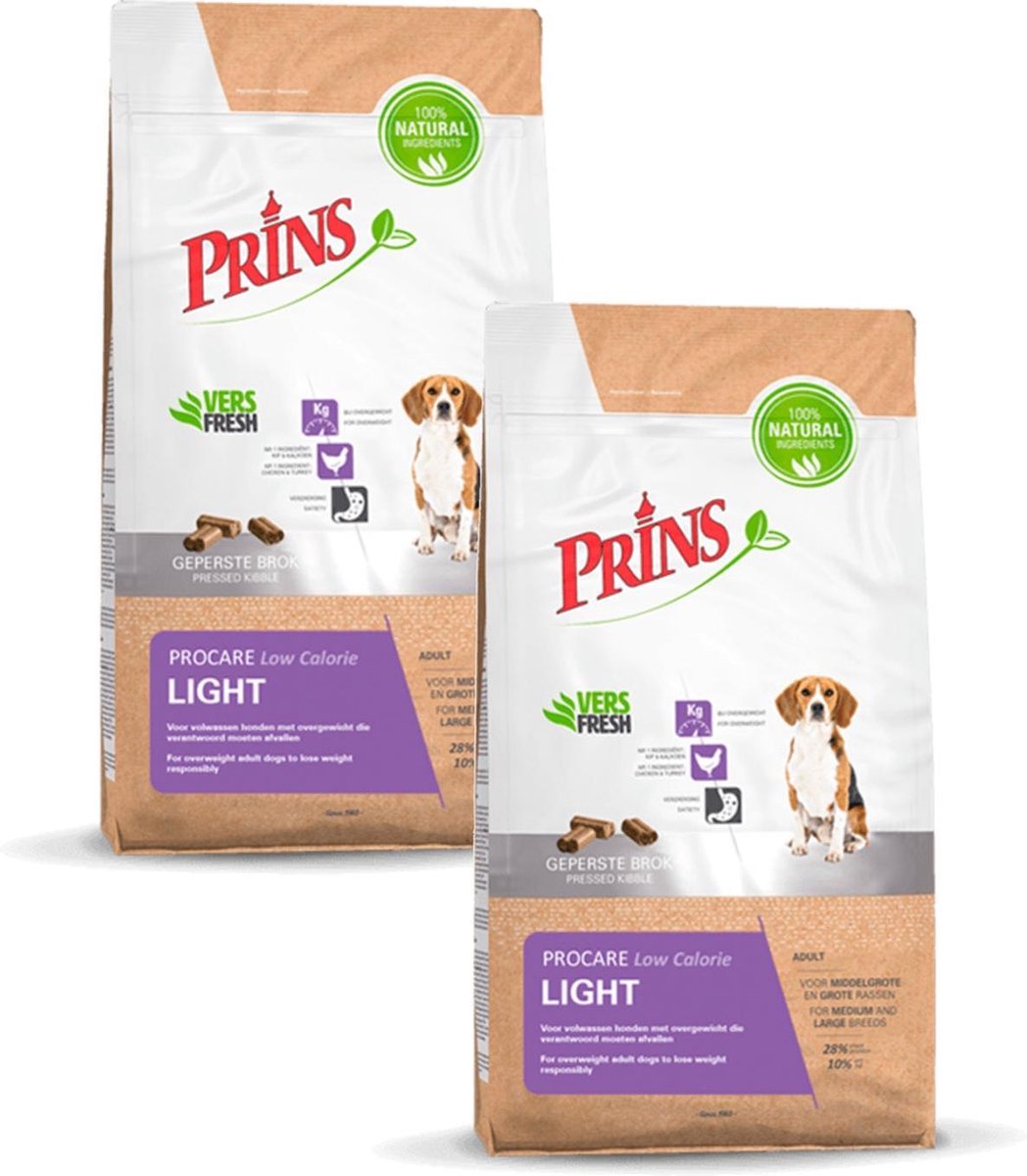 Prins Prins Procare Light Low Calorie Gevogelte - Hondenvoer - 2 x 3 kg