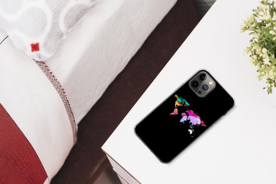 Coque iPhone 12 Pro - Wereldkaart - Couleur - Aquarelle - Coque de téléphone en Siliconen