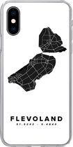 Geschikt voor iPhone X hoesje - Flevoland - Nederland - Kaart - Wit - Siliconen Telefoonhoesje