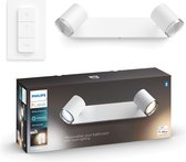 Philips Hue Adore Opbouwspot Badkamer - White Ambiance - GU10 - Wit - 2 x 5,5W - Bluetooth - incl. Dimmer Switch