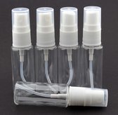 5 transparante Spray flesjes met verstuiver - 20 ml - lege sprayflacons - spray bottles - reisflesjes - Aroma diffuser - Hervulbaar