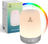 Bol.com Loftey Wake Up Light - Lichtwekker - Digitale Wekker met lamp - 5 Natuurgeluiden - Snooze Functie - Wit aanbieding