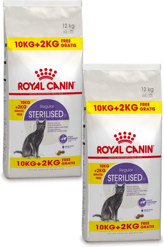 Royal Canin Sterilised 37 - Kattenvoer - 2 x 10+2 kg Bonusbag