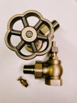 Radiatorkraan messing - bloem - retro - vintage - radiatorknop