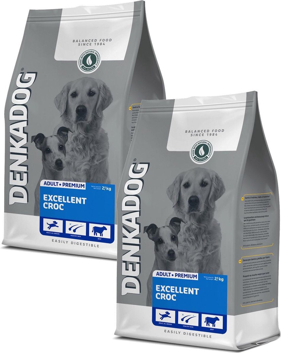 Denkadog Excellent Croc Rund&Vis - Hondenvoer - 2 x 2.5 kg