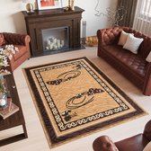 Tapiso Bali PP Vloerkleed Beige Klassieke Tapijten Woonkamer Maat- 160x220
