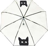 Bol.com Smati Chat Paraplu - Opvouwbaar - Transparant - Opent Automatisch - Zwart - Kat - Ø100cm aanbieding