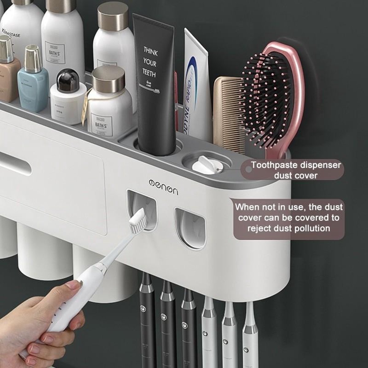 Tandenborstelhouder Badkamer – Elektrische Tandenborstel houder - LB-554 - Opbergbox - Tandenborstel - Automatische Tandpasta Knijper Dispenser