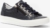 Hush Puppies dames croco sneakers - Blauw - Maat 39 - Echt leer - Uitneembare zool