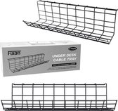 Fixon Cable Manager - Bureau organizer - Kabelgoot - Organizer - 2 Stuks - GEEN schroeven nodig - 40cm breedt - Zwart