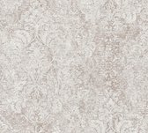 Livingwalls Mata Hari - Papier peint Vintage - Ornements, fleurs et paillettes - beige crème blanc argent - 1005 x 53 cm