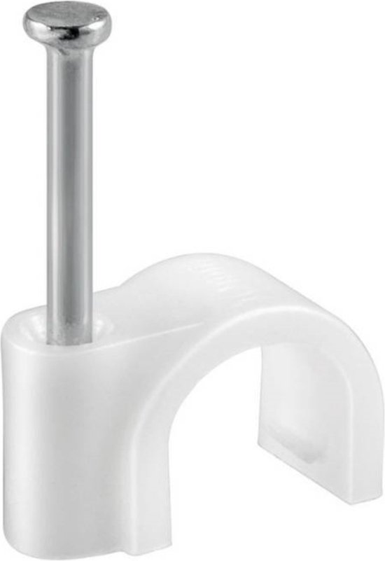 Benson Snoerclips - Kabelbeheer - 8 mm - 25 stuks - Inclusief spijker - Wit