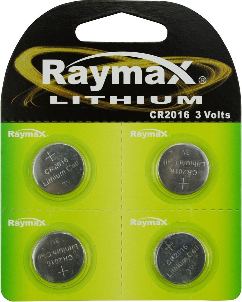 Raymax Lithium 3V Knoopcel CR2016 - 4 stuks