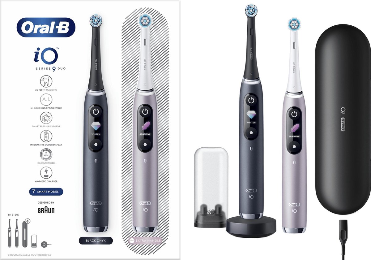 Oral-B iO 9 Elektrische Tandenborstel Duopack - Roze en - afbeelding 3