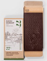 Pure chocolade met kardemom - Peru 77% - Palmolievrij - BIO - Vegan - Kakau Worship - 75g