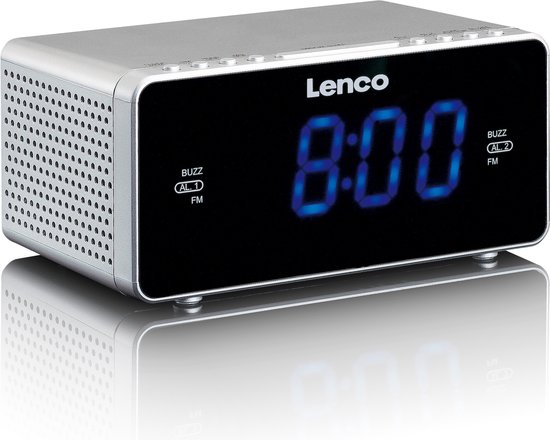 Lenco CR-520SI - Wekkerradio met USB-ingang - Dubbel alarm - Zilver |  bol.com
