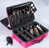 Beautycase /   Roze kleur  functioneel om alle beautygereedschappen overzichtelijk op te bergen - Kapper - Tattoo - Nagel - Visagie - Make-up - Cosmetica - Schmink - Beauty case / Beauty koffer | Kappers BeautyCase