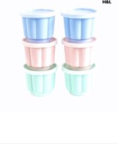 H&L puddingvorm - set van 6 - pastelkleur