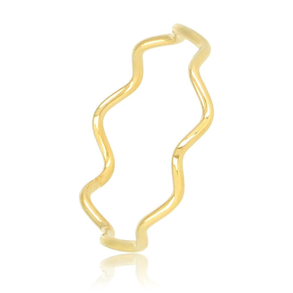 My Bendel - Goudkleurige wave aanschuifring - Smalle -gouden - aanschuifring in golf design - Met luxe cadeauverpakking
