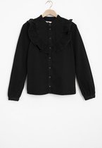 Sissy-Boy - Denim blouse met ruffles zwart