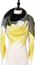 Emilie Scarves - sjaal - winter driehoeksjaal - geel - zwart - wit