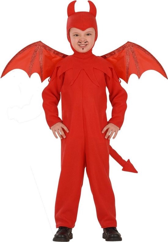 Widmann - Duivel Kostuum - Donderse Duivel Hete Hel Kind Kostuum - Rood - Maat 110 - Halloween - Verkleedkleding