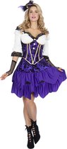 Wilbers & Wilbers - Middeleeuwen & Renaissance Kostuum - Paars Wilde Westen Saloon - Vrouw - Paars - Maat 48 - Carnavalskleding - Verkleedkleding
